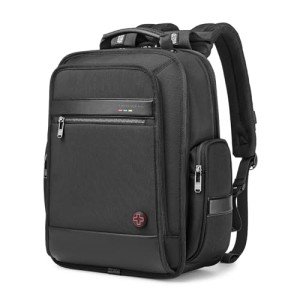 CROSSGEAR Business Laptop Backpack for Men Women, 20L Large Bookbag Travel TSA Approved Carry on Backpack Waterproof Casual Daypack 15.6" Professional Computer Bag with Thicker Compartments, Black