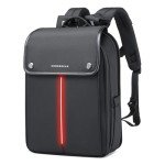 CROSSGEAR Smart Business Laptop Backpack Led Reflective Travel Backpack Three-Speed Adjustment Expandable Carry-On Laptop Bag for Cycling Work and Daily Use,for Men Women,Black