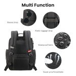 CROSSGEAR Business Laptop Backpack for Men Women, 20L Large Bookbag Travel TSA Approved Carry on Backpack Waterproof Casual Daypack 15.6" Professional Computer Bag with Thicker Compartments, Black