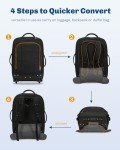 Hynes Eagle 2 in 1 Travel Backpack 22 inches Carry on Luggage 63L Rolling Backpack for Men Women with Packing Cubes 3PCS Set