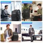 CROSSGEAR Business Laptop Backpack for Men Women, 20L Large Bookbag Travel TSA Approved Carry on Backpack Waterproof Casual Daypack 15.6" Professional Computer Bag with Thicker Compartments, Black