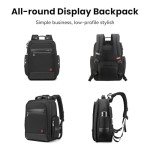 CROSSGEAR Business Laptop Backpack for Men Women, 20L Large Bookbag Travel TSA Approved Carry on Backpack Waterproof Casual Daypack 15.6" Professional Computer Bag with Thicker Compartments, Black