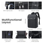 CROSSGEAR Smart Business Laptop Backpack Led Reflective Travel Backpack Three-Speed Adjustment Expandable Carry-On Laptop Bag for Cycling Work and Daily Use,for Men Women,Black
