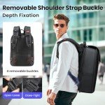 CROSSGEAR Smart Business Laptop Backpack Led Reflective Travel Backpack Three-Speed Adjustment Expandable Carry-On Laptop Bag for Cycling Work and Daily Use,for Men Women,Black