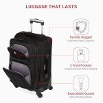 SwissGear Sion Softside Expandable Luggage, Black, Carry-On 21-Inch