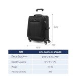 Travelpro Maxlite 5 Softside Expandable Carry on Luggage with 4 Spinner Wheels, Lightweight Suitcase, Men and Women, International, Slate Green, Carry on 19-Inch