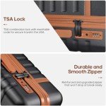 UKEIN Luggage Sets 3 Piece, Carry On Luggage 20 Inch With Spinner Wheels,PC Hardside Suitcase Set with TSA Lock,Durable Carry On Suitcase With Travel Backpack for Men (Black, 3 piece set (20inch))