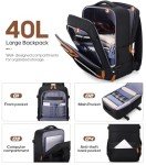 UKEIN Luggage Sets 3 Piece, Carry On Luggage 20 Inch With Spinner Wheels,PC Hardside Suitcase Set with TSA Lock,Durable Carry On Suitcase With Travel Backpack for Men (Black, 3 piece set (20inch))