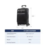 Travelpro Platinum Elite Softside Expandable Carry on Luggage, 8 Wheel Spinner Suitcase, USB Port, Suiter, Men and Women, Shadow Black, Carry On 21-Inch