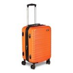 Amazon Basics 21" Hardside Carry-On Luggage, Hardshell Suitcase With Wheels, Expandable For Up to 25% More Space, With Scratch-Resistant Surface, Four Multi-directional Wheels, Orange
