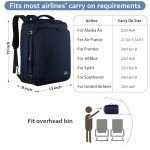 MATEIN Weekender Backpack, Durable Large Capacity Travelling Suitcase Backpack with Strap for Clothes, Expandable Flight Approved Business Carry on Backpack for International Travel, Blue