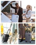 BAGSMART Carry On Luggage 22x14x9 Airline Approved, PC Hardside Suitcase, 20 Inch Carryon with Spinner Wheels, Travel Luggage Lightweight Rolling Suitcases for Men Women (Purple)