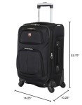 SwissGear Sion Softside Expandable Luggage, Black, Carry-On 21-Inch