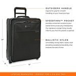 Briggs & Riley Global 2-Wheel Expandable Carry On - Luggage for International Travel, Suitcases with Wheels, Softside Rolling Bag for Men & Women, Self-Repairing Zipper - Baseline Collection, Black