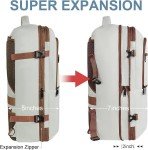 Vancropak Travel Bags for Women Carry on, Large Travel Backpack Airline Approved, Expandable Weekender Daypack Overnight Suitcase Backpack, Luggage for International Flight Traveling Hiking, Beige