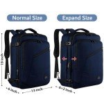 MATEIN Weekender Backpack, Durable Large Capacity Travelling Suitcase Backpack with Strap for Clothes, Expandable Flight Approved Business Carry on Backpack for International Travel, Blue