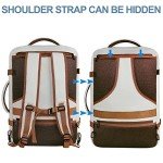 Vancropak Travel Bags for Women Carry on, Large Travel Backpack Airline Approved, Expandable Weekender Daypack Overnight Suitcase Backpack, Luggage for International Flight Traveling Hiking, Beige