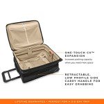 Briggs & Riley Global 2-Wheel Expandable Carry On - Luggage for International Travel, Suitcases with Wheels, Softside Rolling Bag for Men & Women, Self-Repairing Zipper - Baseline Collection, Black
