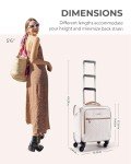 BAGSMART Underseat Carry On luggage Airline approved, 16-inch Softside Underseater Travel Suitcase with Spinner Wheels Lightweight Overnight Bag Small Rolling Carry-on for Women Men Weekender,Beige
