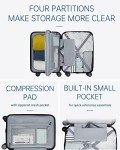 BAGSMART Carry On Luggage 22x14x9 Airline Approved, PC Hardside Suitcase, 20 Inch Carryon with Spinner Wheels, Travel Luggage Lightweight Rolling Suitcases for Men Women (Purple)