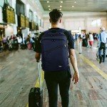 MATEIN Weekender Backpack, Durable Large Capacity Travelling Suitcase Backpack with Strap for Clothes, Expandable Flight Approved Business Carry on Backpack for International Travel, Blue