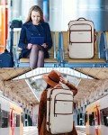 Vancropak Travel Bags for Women Carry on, Large Travel Backpack Airline Approved, Expandable Weekender Daypack Overnight Suitcase Backpack, Luggage for International Flight Traveling Hiking, Beige