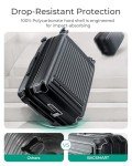 BAGSMART 20 inch Carry on Luggage with Spinner Wheel, Lightweight Carry on Suitcase TSA Lock, Hard Shell Carry on Luggage 22 x14 x 9 Airline Approved Travel Suitcase, Black