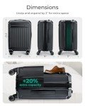 BAGSMART 20 inch Carry on Luggage with Spinner Wheel, Lightweight Carry on Suitcase TSA Lock, Hard Shell Carry on Luggage 22 x14 x 9 Airline Approved Travel Suitcase, Black