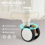 Joyway 3 Piece Set Hardside Expandable Luggage with USB Charging Port and Cup Holder, TSA Lock Spinner Wheels Suitcase for International Travel, Lightweight Carry On Checked Baggage, White