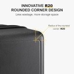 LEVEL8 Hard Shell Carry on Luggage Airline Approved, Carry on Suitcases with Wheels, Lightweight Luminous Textured Travel Luggage, Tsa Approved, 20 Inch Small Carry-On, Black