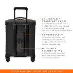 Briggs & Riley Global 21" Carry On Expandable Spinner - Luggage for International Travel, Suitcases with Wheels, Softside Rolling Bag for Men & Women, Self-Repairing Zipper- Baseline Collection, Black