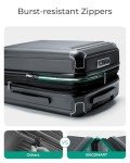 BAGSMART 20 inch Carry on Luggage with Spinner Wheel, Lightweight Carry on Suitcase TSA Lock, Hard Shell Carry on Luggage 22 x14 x 9 Airline Approved Travel Suitcase, Black