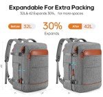Bagsure Travel Backpack, 42L Carry on Luggage, Flight Approved Expandable Backpack, Laptop Backpack