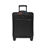 Briggs & Riley Global 21" Carry On Expandable Spinner - Luggage for International Travel, Suitcases with Wheels, Softside Rolling Bag for Men & Women, Self-Repairing Zipper- Baseline Collection, Black