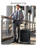 BAGSMART 20 inch Carry on Luggage with Spinner Wheel, Lightweight Carry on Suitcase TSA Lock, Hard Shell Carry on Luggage 22 x14 x 9 Airline Approved Travel Suitcase, Black
