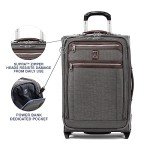Travelpro Platinum Elite Softside Expandable Carry on Luggage, 2 Wheel Upright Suitcase, USB Port, Men and Women, Vintage Grey, Carry On 22-Inch