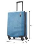 American Tourister Stratum XLT Expandable Hardside Luggage with Spinner Wheels, Blue Spruce, Carry-On 21-Inch