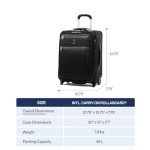 Travelpro Platinum Elite Softside Expandable Carry on Luggage, 2 Wheel Upright Suitcase, USB Port, Men and Women, International, Shadow Black, Carry On 20-Inch