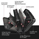 TydeCkare 16" Carry on Luggage with 2 Laptop Compartments, Lightweight Hardshell ABS+PC Suitcase with Dual Control TSA Lock, with YKK Zipper, 4 Spinner Silent Wheels, for Business Travel, Black
