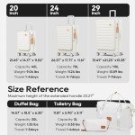 Joyway Luggage Sets 5 Piece with Front Pocket, PC Hardside Expandable Carry on Suitcase with Spinner Wheels and TSA Lock, White