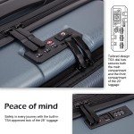COOLIFE Luggage Suitcase Piece Carry On ABS+PC Spinner Trolley with pocket Compartmnet(Titanium gray, 20in(carry on))
