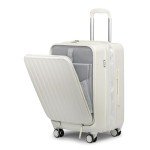 KYME Hardside Carry On Luggage with Laptop Compartment (White, Carry-On 20 Inch)