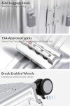 HotWay 20 Inch Carry On Luggage with Cup Phone Holder and Laptop Compartment, PC Hard Shell Suitcase with Spinner Wheels and USB Port, Silver Luggage for Business Travel (22x14x9 Airline Approved)