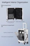 HotWay 20 Inch Carry On Luggage with Cup Phone Holder and Laptop Compartment, PC Hard Shell Suitcase with Spinner Wheels and USB Port, Silver Luggage for Business Travel (22x14x9 Airline Approved)