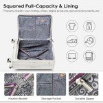 Joyway Luggage Sets 5 Piece with Front Pocket, PC Hardside Expandable Carry on Suitcase with Spinner Wheels and TSA Lock, White