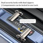 Kaleenie 16" Carry On Briefcase Luggage with 2 Laptop Compartments, Lightweight Hardshell Suitcase with Spinner Silent Wheels, for Commute Work Business Trip, Dark Blue