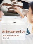FIGESTIN Carry on Luggage 22x14x9 Airline Approved, 20 Inch Carry on Luggage with Front Compartment, Travel Carry on Suitcase Lightweight with Wheels Beige with Brown (TSA Approved)