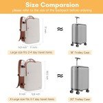 Taygeer Backpack for Women, College Backpack with Laptop Compartment & Shoe Pouch, 35l Travel Laptop Mochila Carry On Luggage, Airline Approved Personal Item Bag For Weekender Gym Hiking, Khaki White