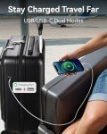 LUGGEX Carry On Luggage 22x14x9 Airline Approved, Polycarbonate Hard Suitcase with Front Pocket (Charcoal Metallic, 20 Inch, 35L)