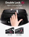 LUGGEX Carry On Luggage 22x14x9 Airline Approved, Polycarbonate Hard Suitcase with Front Pocket (Charcoal Metallic, 20 Inch, 35L)